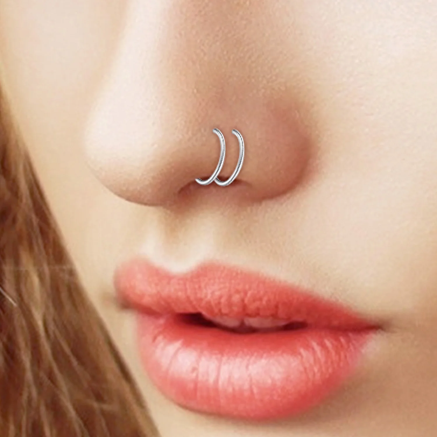 مجموعة حلقات أنف مكونة من 21 قطعة من طراز Punk Style للنساء والرجال - 304 من الفولاذ المقاوم للصدأ، لمسات زركونيا مكعبة، مثالية للارتداء اليومي والهدايا