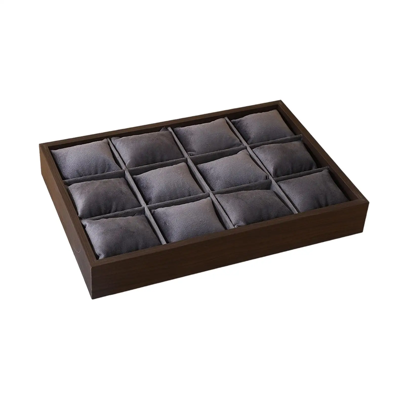 Watch Case Velvet Jewelry Tray Organizer with Removable Pillows for Bracelet Necklace Display