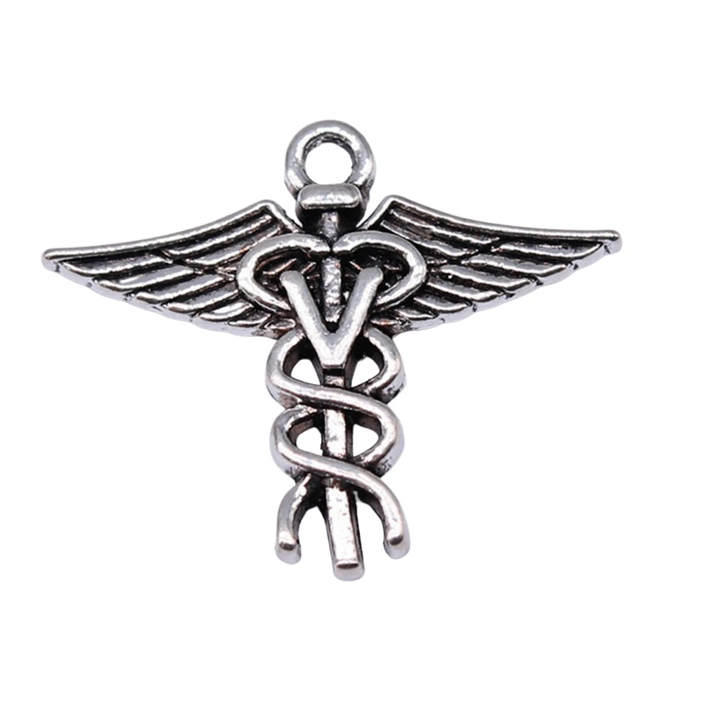 Components Veterinarian Cane Medical Symbol Charms Jewelry 25x20mm 10pcs