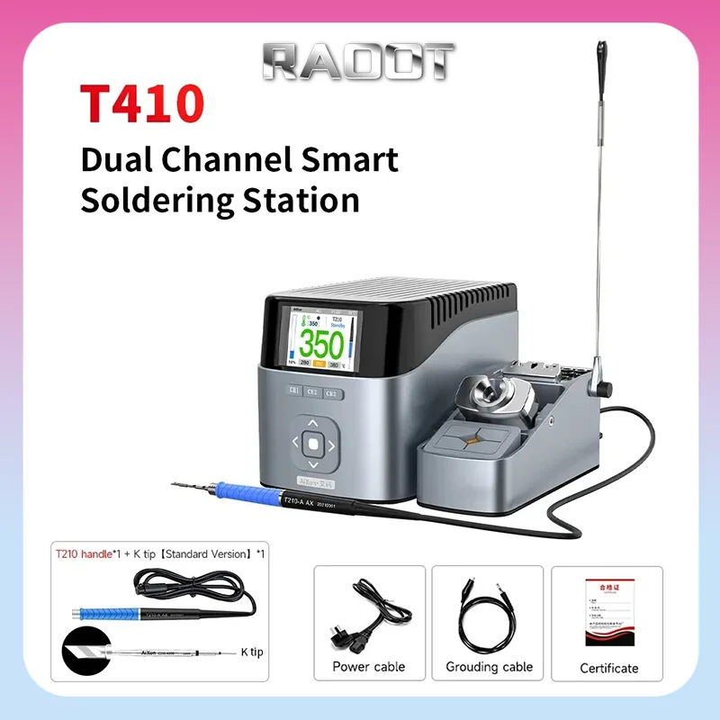 JC AiXun T410 Smart LED Display Dual Handle BGA Soldering Station Supports C115/C210/C245 Soldering Iron Welding Equipment