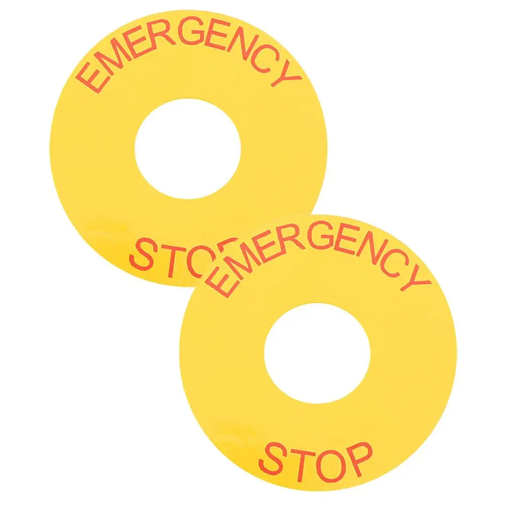 10 Emergency Stop Sign Decals Sign Stickers 63x23mm Red PVC Labels Warning Tags for Machinery Strong Adhesive Durability