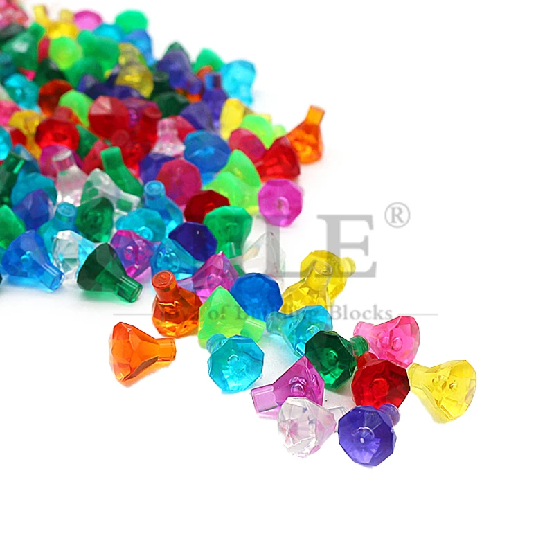 100pcs Moc Rock 1x1 Jewel 24 Facet Stone 30153 City Street View Diamond Building Bricks Blocks Bulk Compatible with Assembles