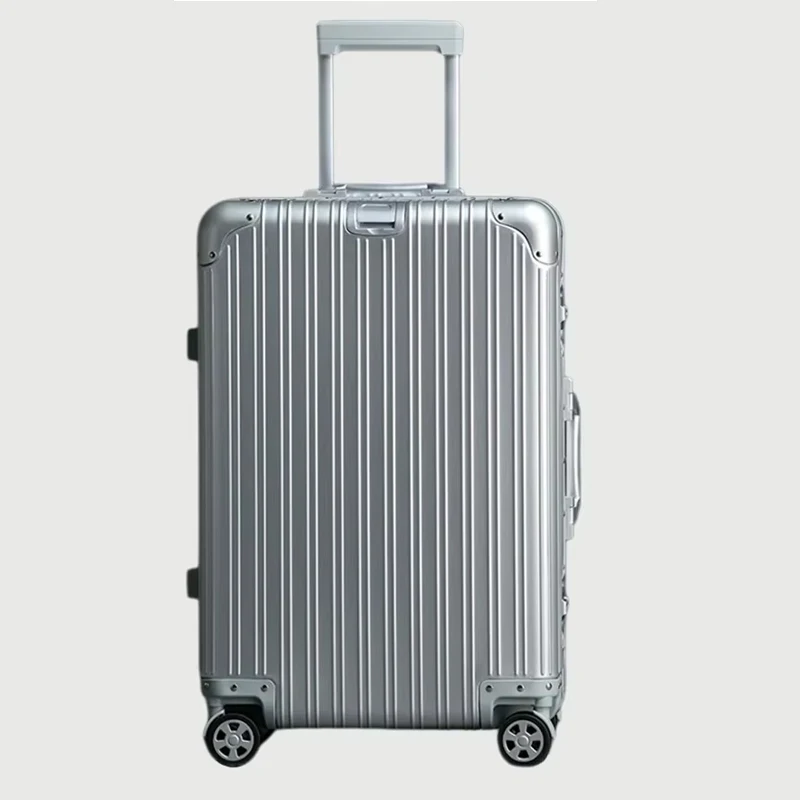 Maleta de aluminio 100%, equipaje rodante duro de Metal, maleta de cabina de mano, cubierta de carrito de 20/30 pulgadas con ruedas giratorias