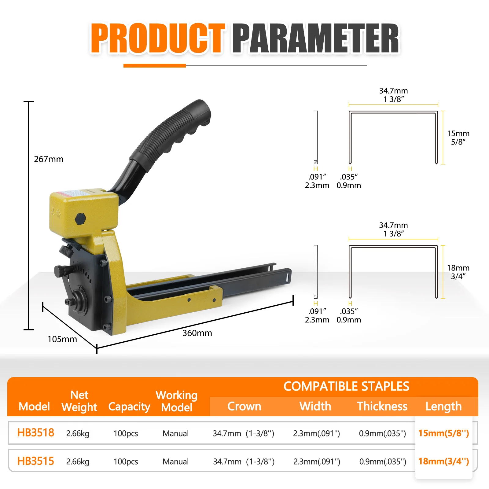 Manual Carton Closing Stapler15-18MM Sealing Machine for Box or Cartons with 2 Staples Closing Stapler  Carton Box Tool Packing