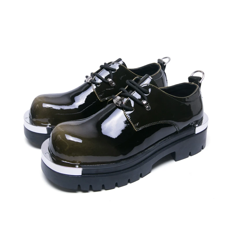 

Винтажные мужские туфли из лакированной кожи на платформе, увеличивающие рост, деловые повседневные оксфорды большого размера, формальные блестящие туфли для свадебной вечеринки