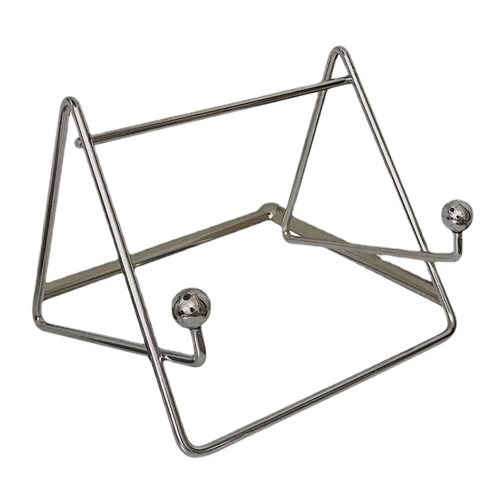 Sturdy Silver Desktop Tablet Stand Stainless Steel 20cm Tablet Holder for Desk Cookbook Stand Home Office