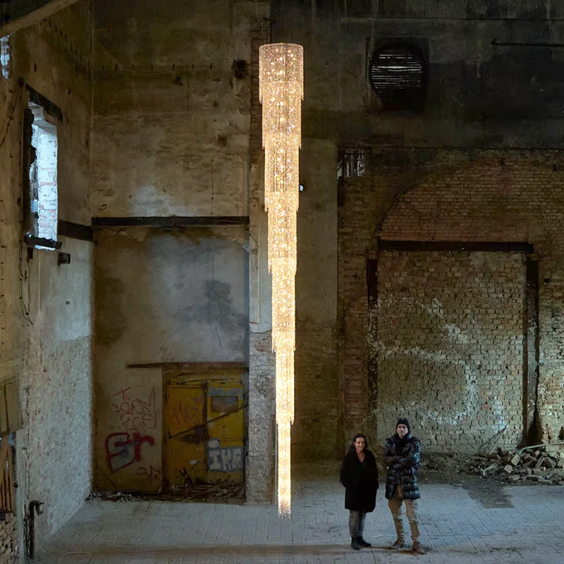 

Designer duplex building crystal chandelier villa hotel clubhouse lobby engineering lamps high-end