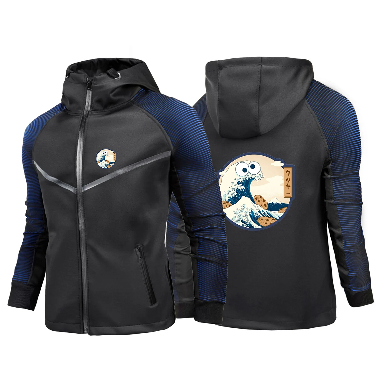 

2025 Мужская весенне-осенняя забавная ветровка с логотипом и принтом волн, легкая уличная водонепроницаемая дышащая ветровка от дождя для пешего туризма