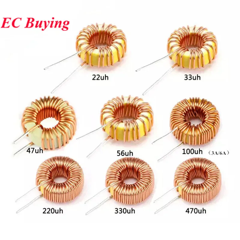 1Pc-10Pcs Inductor Toroid Core 3A 6A 22uH 33uH 47uH 56uH 100uH 220uH 330uH 470uH Inductance Winding Magnetic Inductor For LM2596
