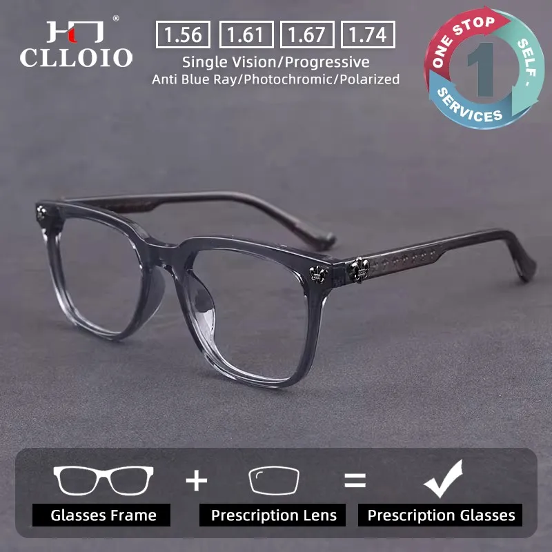 CLLOIO Multifunctional Prescription Optical Glasses Women Fashion Multifocal Myopia Glasses Men Retro Photochromic Eyeglasses