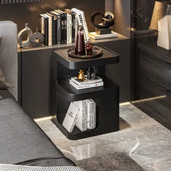 Italian minimalist bedside table household small side cabinets bedroom square storage corner a few living room sofa edge a few.