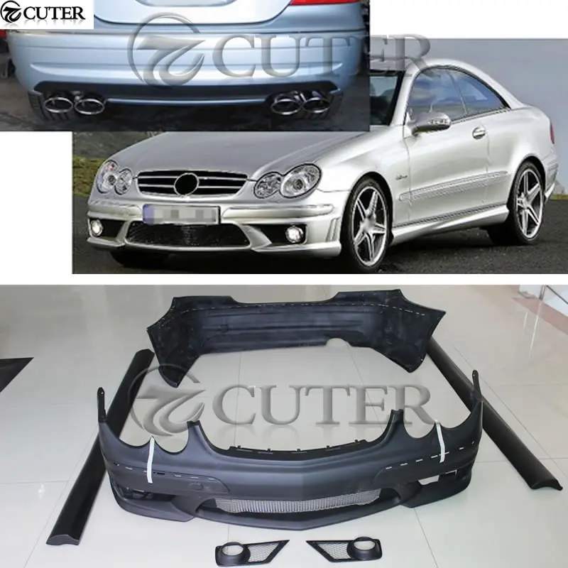 W209 Clk63 Amg styl zestaw do nadwozia samochodu Frp przedni zderzak tylny zderzak boczne spódnice fartuch dla Benz W209 Clk500 Clk280 03-09