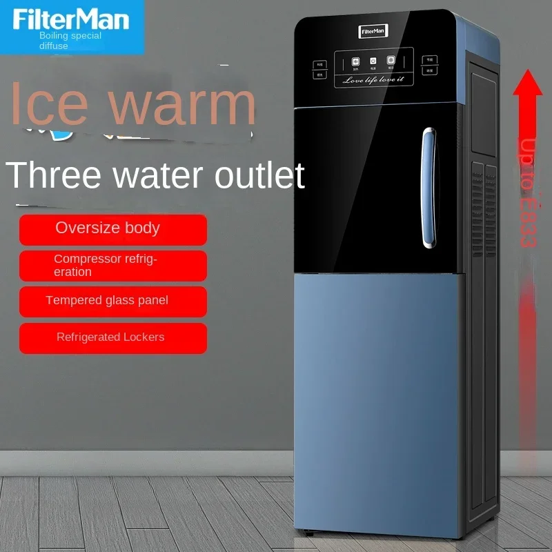 Large Water Dispenser with Triple Dispense, Compressor Cooling and Frosting, Perfect for Home and Office