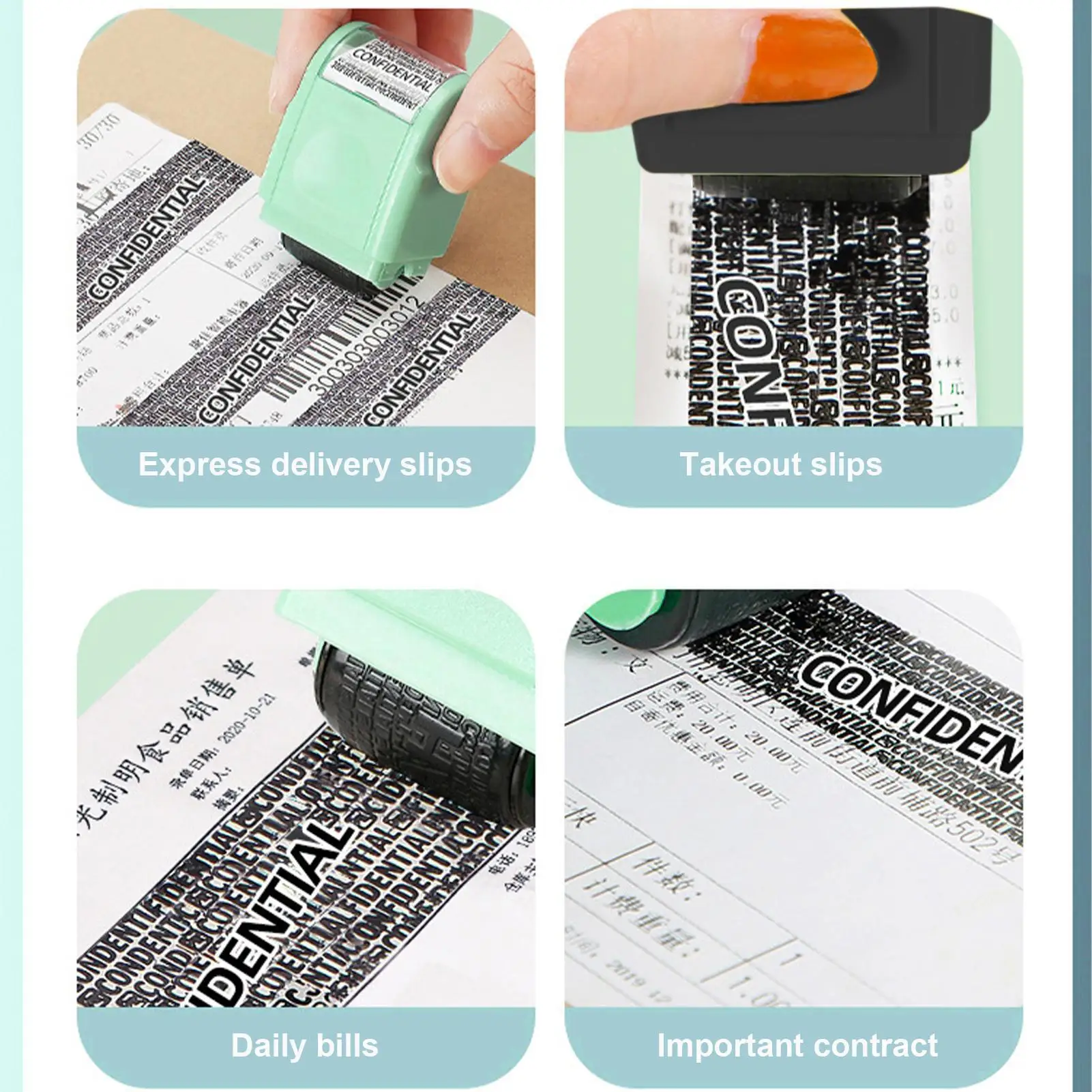 Guard Your ID Stamp Roller Address And ID Blocker Anti-Theft Confidential Roller Stamp For Mailing Writing Documents Washing