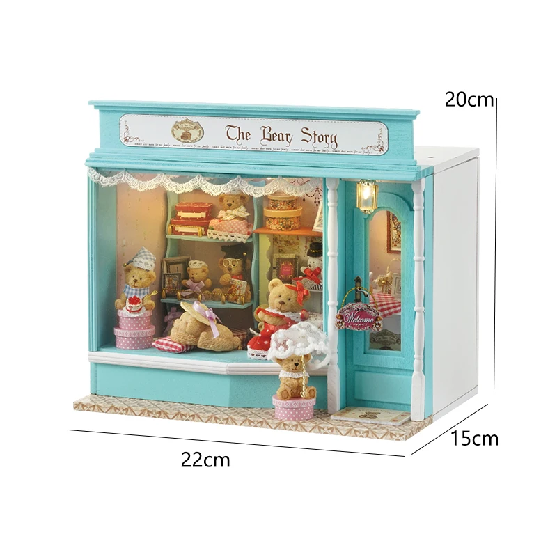 Mini Poppenhuis DIY Klein Huis 3D Puzzel Assemblage Gebouw Model Speelgoed Thuis Slaapkamer Decoratie Met Meubels LED Verlichting Geschenken