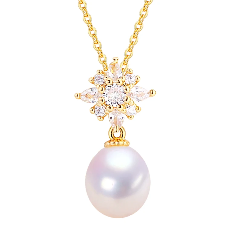 

ZHBORUINI Superior Quality Cauuev Genuine 100% Natural Freshwater Pearls Drop Pearl Necklace Starlight Pendant Female Jewelry