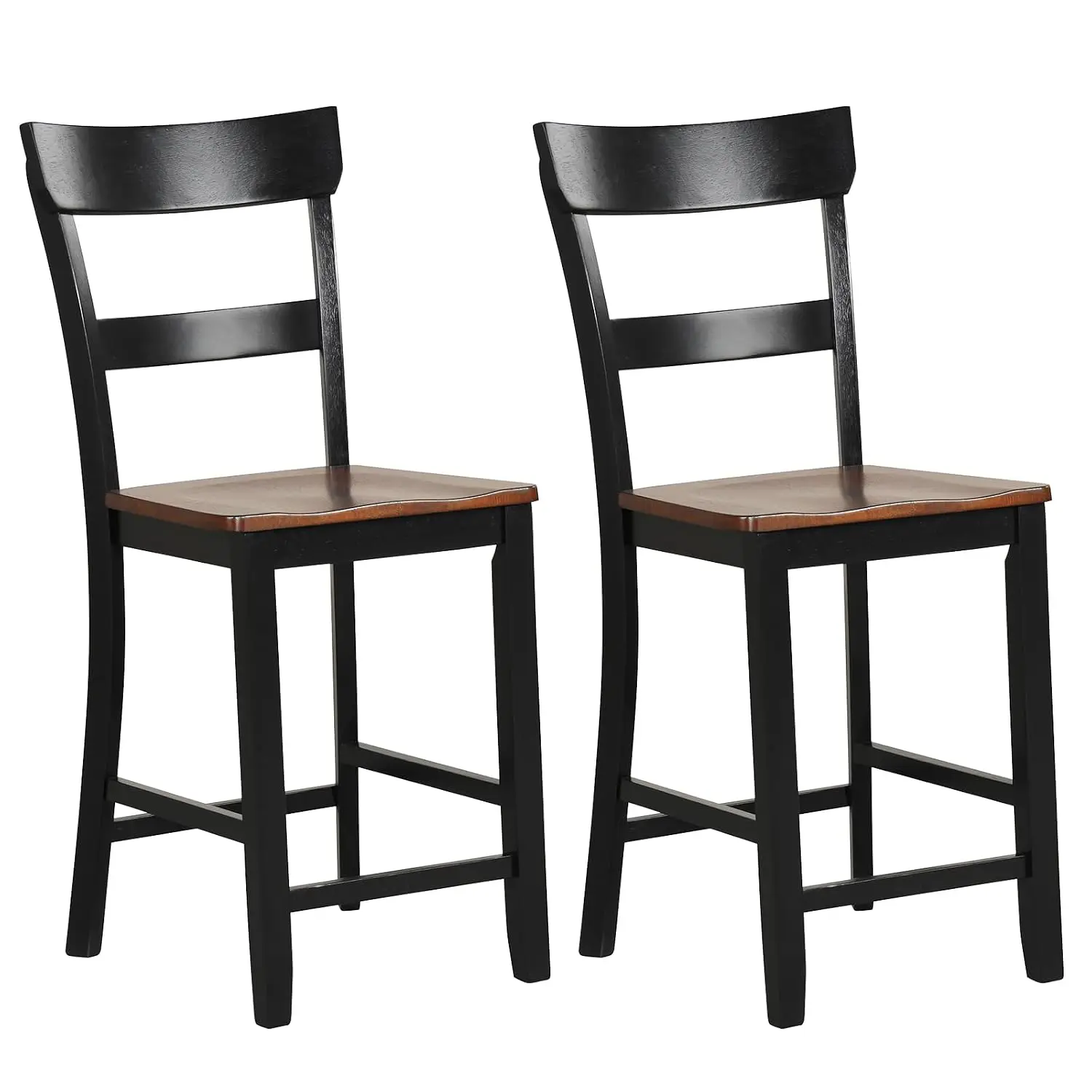Wooden Bar Stools Set of 2, 24.5