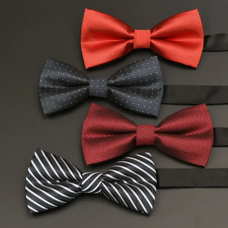 men's wedding high-grade   best man tie groom black suit men's British Red women's fashion bow tie