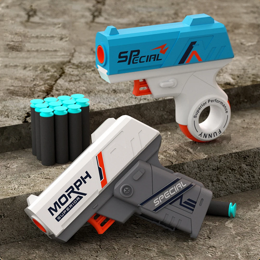 

Mini Soft Bullet Toy Gun Foam Dart Blaster Spinner Pistol Outdoor Shooting Games Stress Relief Toys Birthday Gift for Kids Adult
