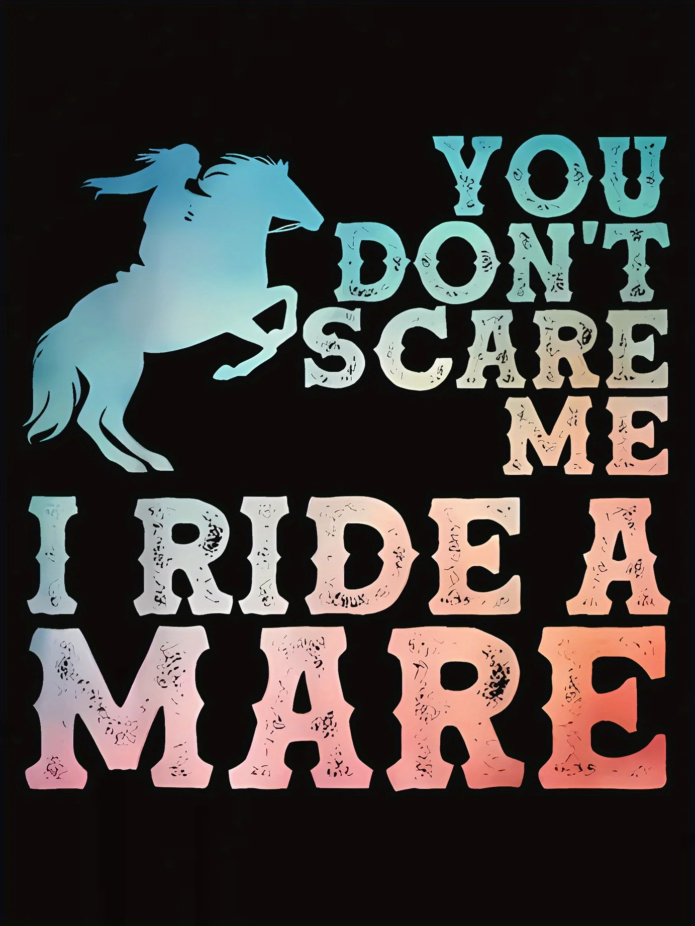 1pc 여성 캐주얼 폴리 에스터 티셔츠 말 실루엣 그래픽, 라운드 넥, 짧은 소매, 편안한 여름 탑