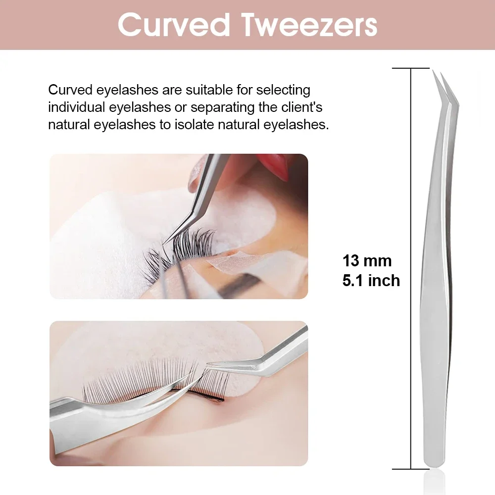 MASSCAKU Eyelash Extension Tweezers Makeup 1PCS Russian Professional Accurate Volume Classical Stainless Steel Tweezers