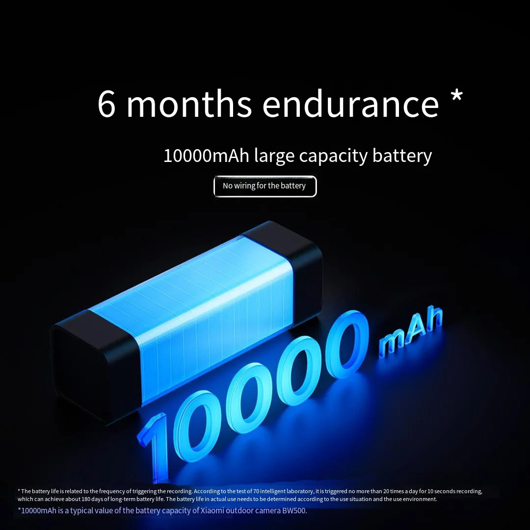 كاميرا Mijia Xiaomi BW500 الخارجية 2.5K HD للتصوير 10M للرؤية الليلية AI حماية ذكية IP67 مقاومة للماء عمر بطارية طويل