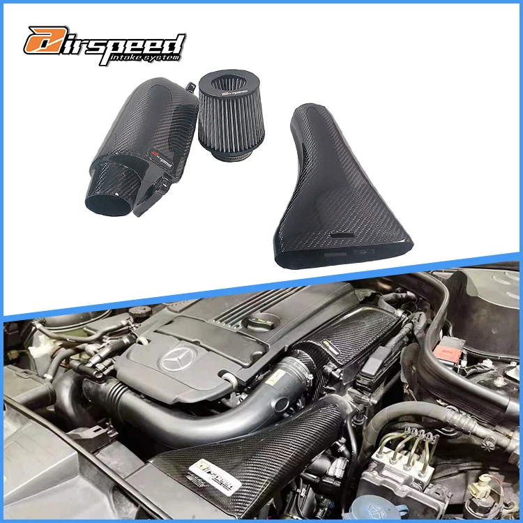

Airspeed E Class Dry Carbon Fiber Cold Air Intake System Kits for BENZ E200 E260 1.8T W212