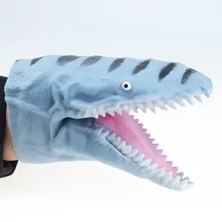 Novelty Funny TPR Plastic Blue And Gray Dinosaur Sea Fish Shape Hand Puppet Gloves Toys Storytelling Dolls Props Mischief Toys