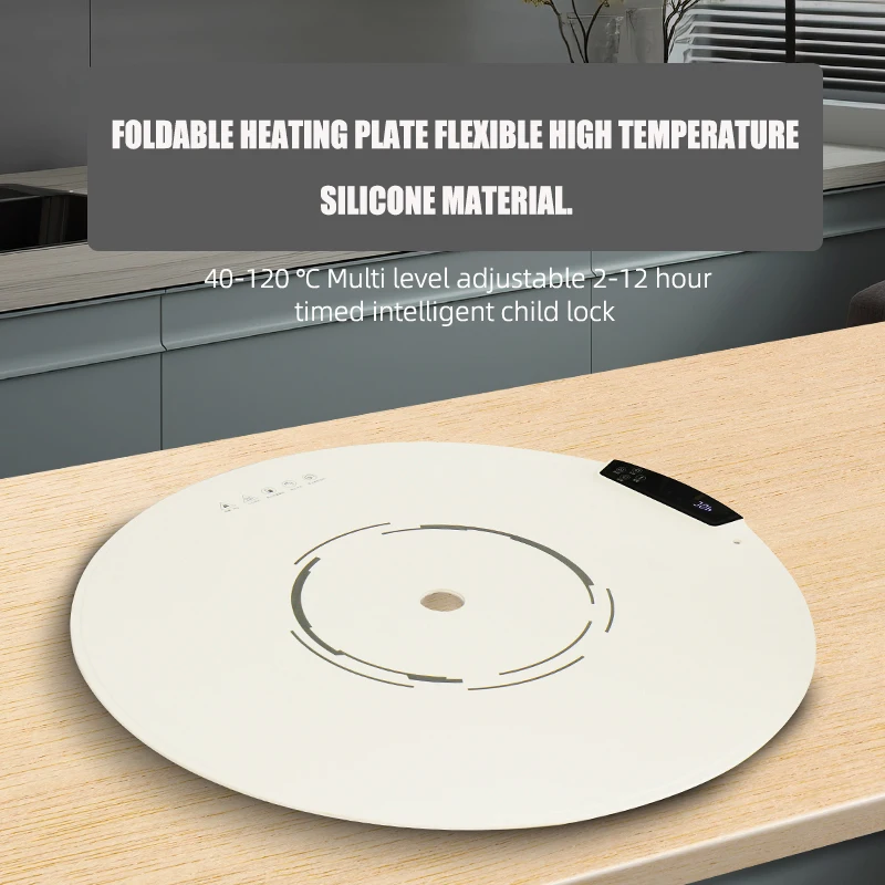 

Bw04 Foldable Silicone Heating Plate 40-120° C Multi-speed Adjustable 2-12 Hours Timer Intelligent Child Lock Anti-scald Design