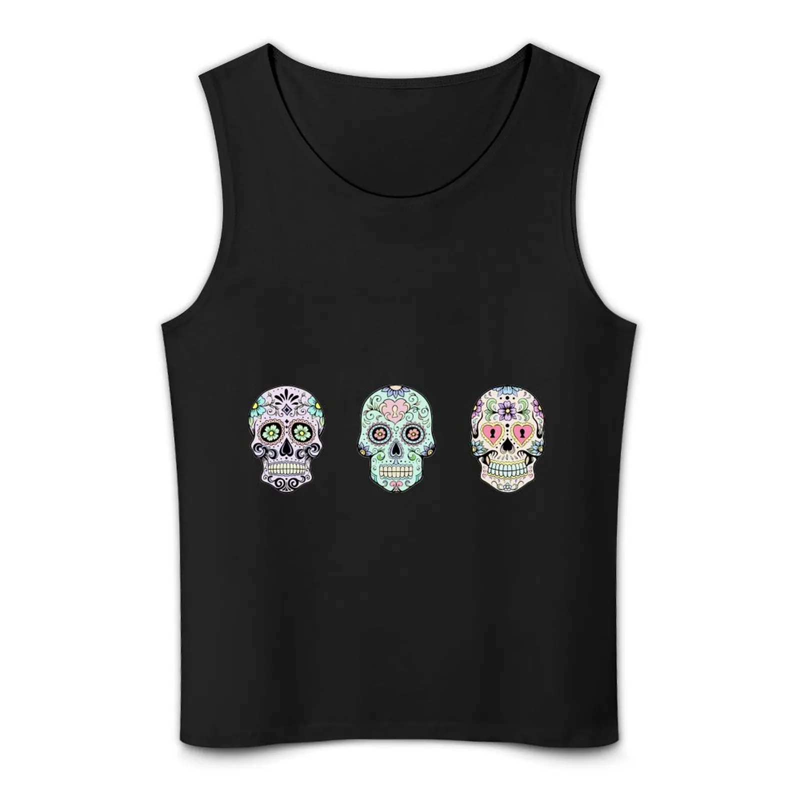 Sugar skulls Tank Top Gym clothes men clothes Men's gym t-shirt