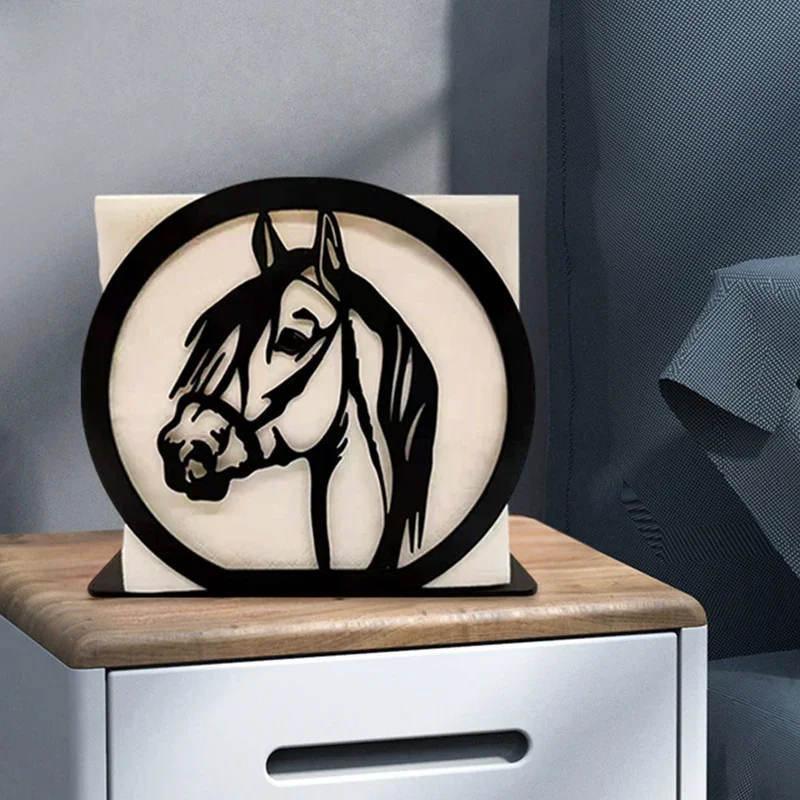 

Creative Metal Napkin Holder Retro American Napkin Holder,Horse Tissue Dispenser For Home Kitchen Restaurant Cafe Bar