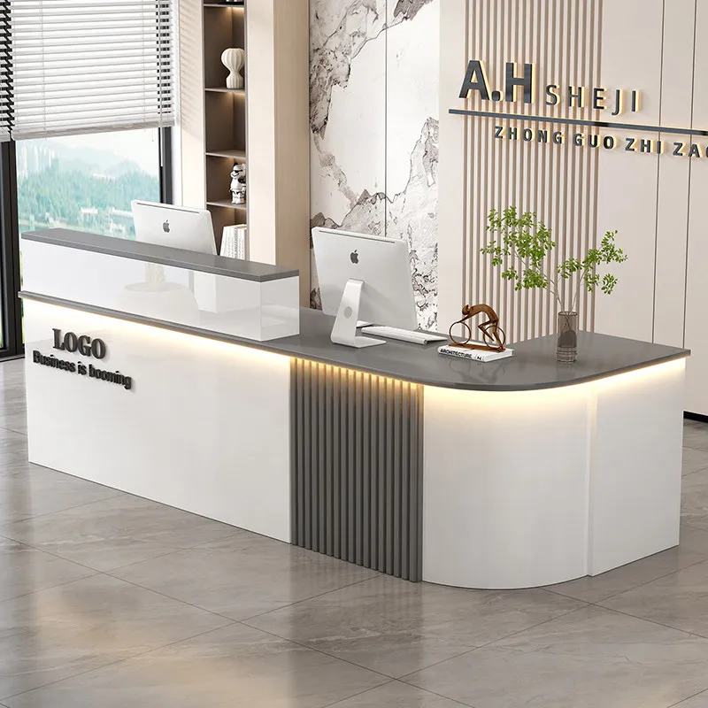 

Aesthetic Beauty Reception Desks Welcome Display Luxury Company Reception Desks Design European Mostrador Commercial Furniture