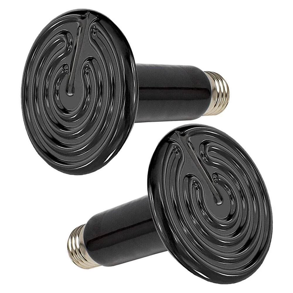 

2 шт. W керамическая нагревательная лампа, черная керамическая лампа для часов не выделяет любой визуально обнаруживается, световое напряжение V V Керамика