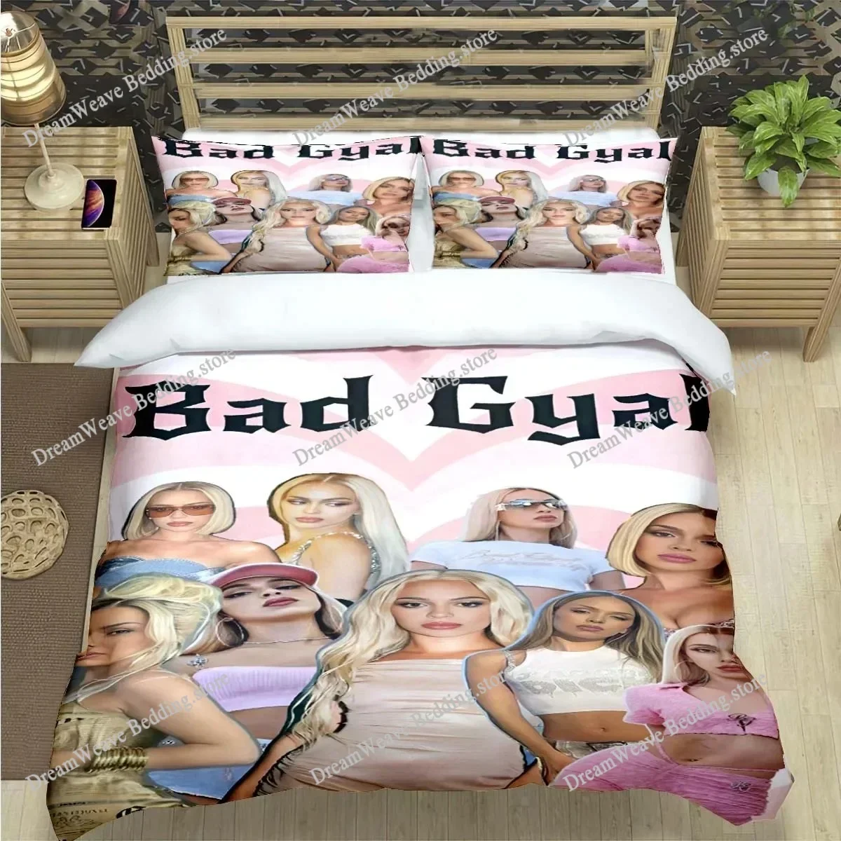 Fashion Spain Hot Female Singer B-bad G-Gyal Print Bedding Set Duvet Cover Comforter Bed  Youth Kids Girl Boys Luxury GiftFQH