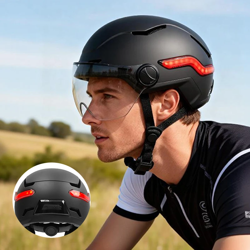 

Helmets Rechargeable Light Emitting Diode Turn Signals Electric Cycling Helmets Adult Cycling Safety Cycling Helmets