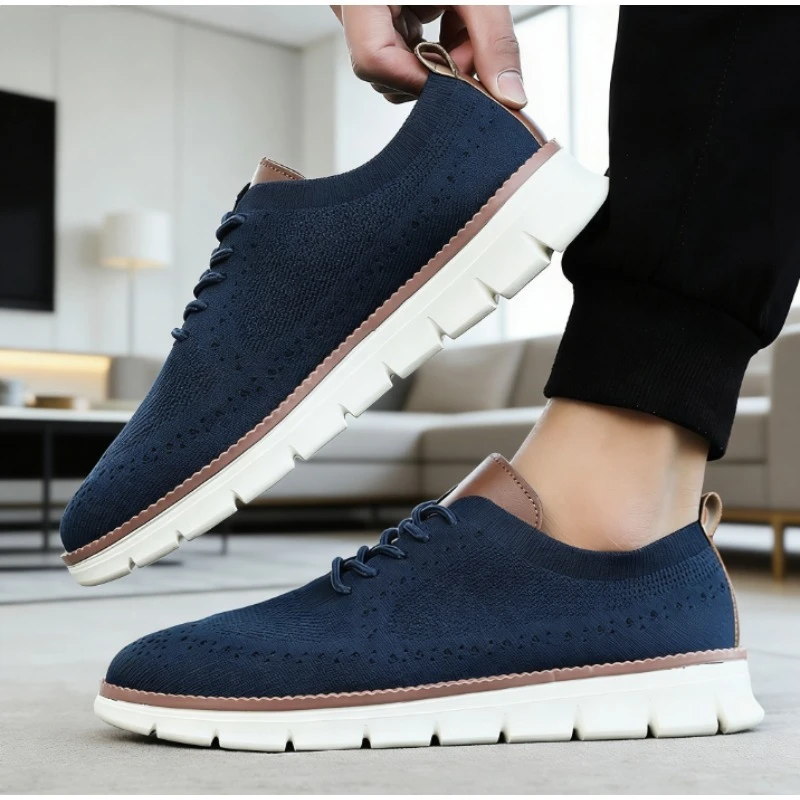 

Мужская классическая повседневная обувь, дышащие легкие амортизирующие нескользящие кроссовки, удобная версия, модная мужская обувь на шнуровке