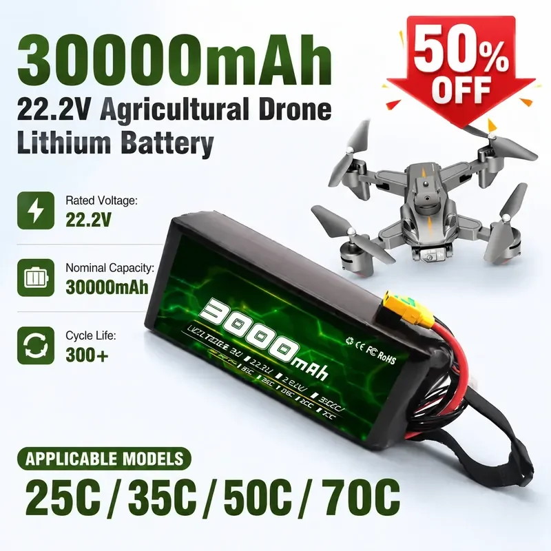 

For Agricultural Unmanned Aircraft Customized High-Rate 30000mAh Lithium Battery 6S 12S 22.2V 44.4V