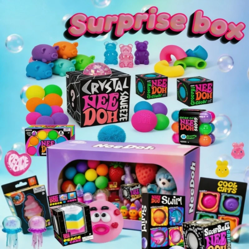 

Nee D0h Surprise Box! Unbox Your Favorite Squishy Fidgets & Sensory Toys - Mystery Blind Box Gift for Kids & Collectors