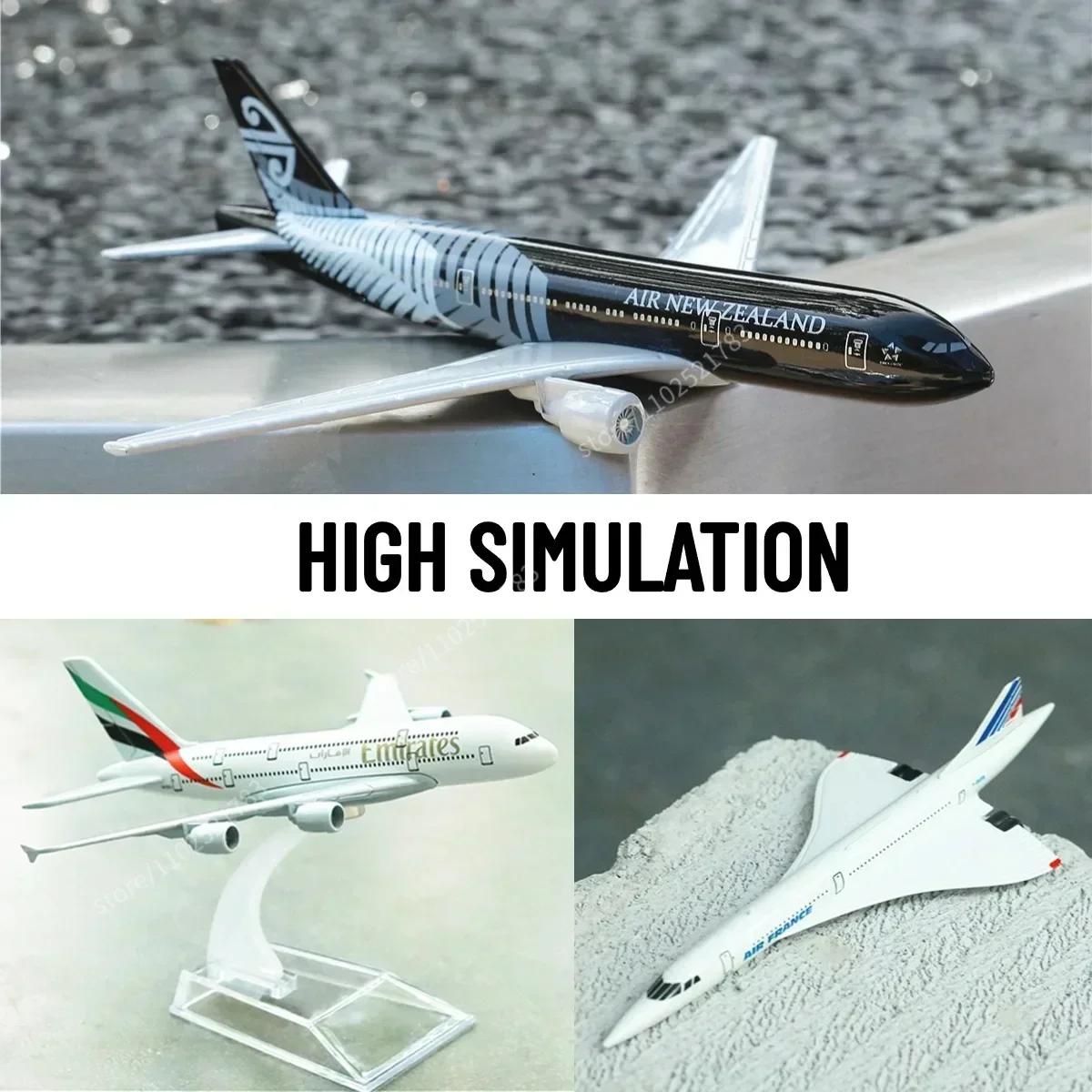 1:400 Gulf B787 Diecast Aircraft Replica Scale Boeing Airbus Plane Model Aviation Figure Children Kid Toy for Boy