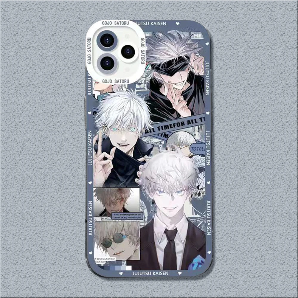 Cartoon Anime Jujutsu Kaisen Itadori Phone Case for iPhone 15 14 13 12 11 Pro X XS Max XR 7 8 14 15 Plus SE2 Soft Clear Cover