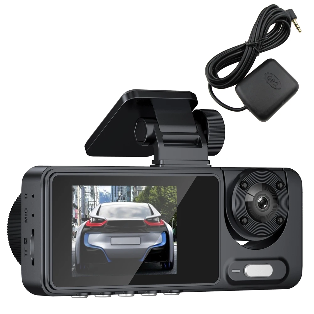 

2 Cameras Dash Cam 1920*1080P+640*480P Resolution 2in Display 170°+110° View Angle 1.2 Million Pixel 3.7V 150mAh Battery Car