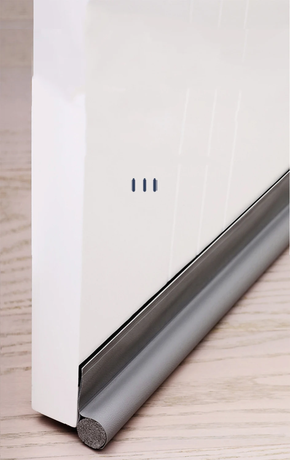 1 Stück Schwarzer Türbodendichtungsstreifen Schalldämmend Isolierend Winddicht Unter-Tür-Zugluftstopper Wetterschutzstreifen für Innen- und Außenbereich – Detail 4