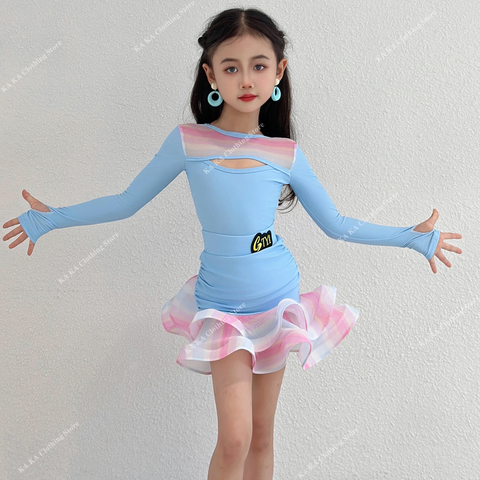 Salsa robe de danse latine filles robe de salon robes de danse Standard enfants Samba Tango vêtements de danse filles robe de pratique latine