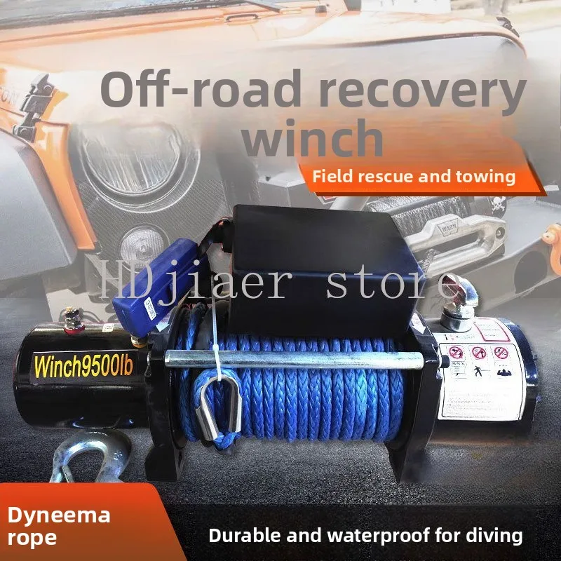 

Nylon Rope Electric Winch 9500 Pounds Electric Winch Off-Road Self-Rescue Vehicle Electric Winch 12V24V