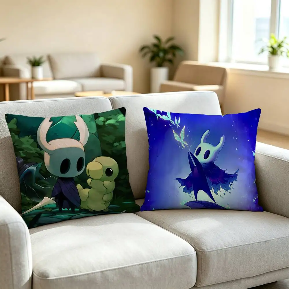 Hollow Knight Silksong Game Pillow Case Square Double-Sided Sofa Cushion Cover Bedroom Bedside Pillow