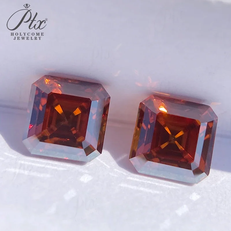 Moissanit-Diamant Asscher Oval Birnenförmiger Schliff mit GRA-Zertifikat Granatfarbe VVS1 Reinheit Perlen für Schmuckherstellung Charms – Detail 8