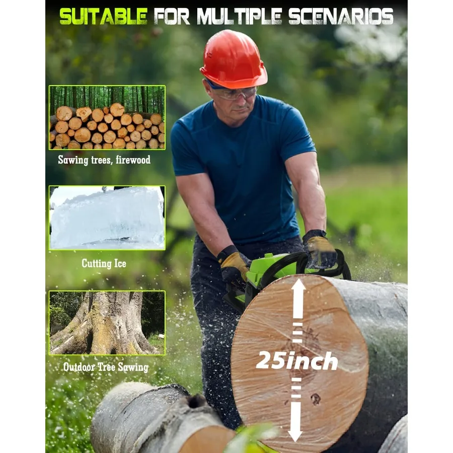 Motosserra a gás 58cc 20 polegadas 18 polegadas Bar 3,6 HP Motosserra a gás com Easy-Start Pro Anti-Vibração para Farm Ranch e Ranch H