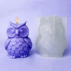 Cute Owl Silicone Candle Molds 3D Owl Soap Plaster Resin Crafts Casting Mold DIY Handmade Animal Chocolate Ice Cake Baking Tool