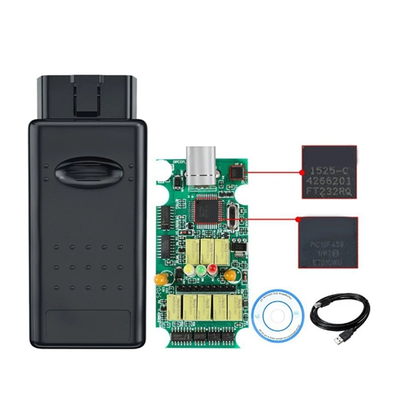 

AR-OPCOM V1.95 сканер автомобильных кодов FT232RQ PIC18F458 чип может шина для Opel OBD2 автомобильный диагностический инструмент