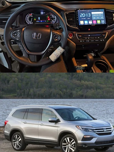 Imagen 2 del producto Radio Dvd Android marco estéreo Fascia tablero Audio reproductor Multimedia pantalla vídeo Cable arnés para Honda 2016 piloto 10,1 pulgadas